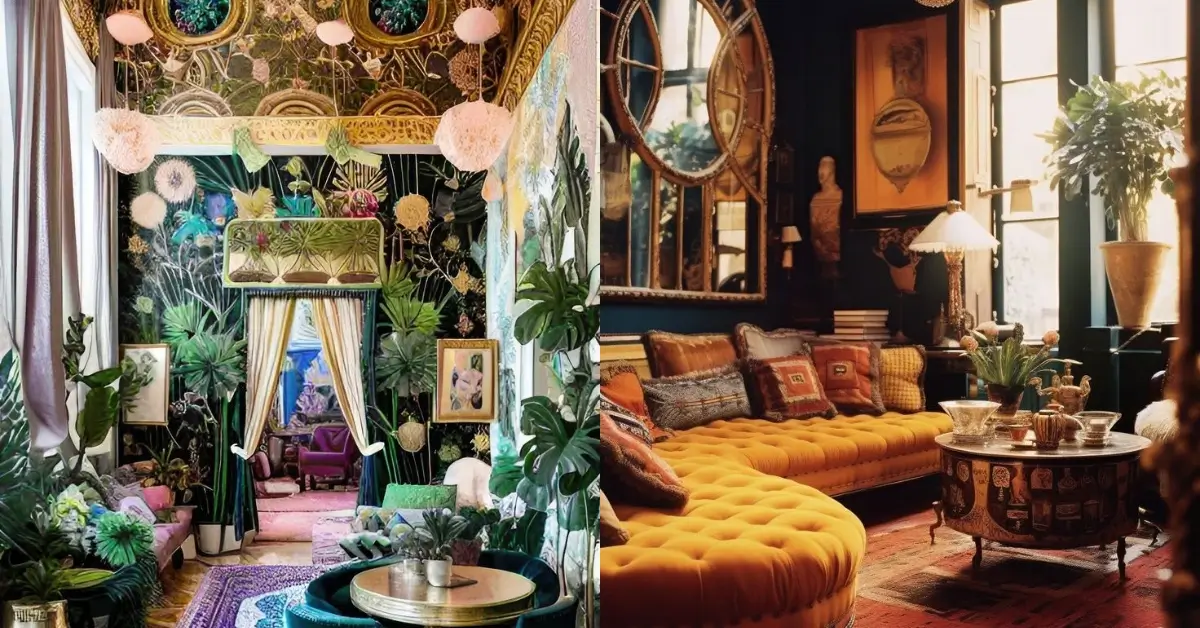 Vintage Maximalist Decor - Patterns and Textures Maximalist luxury living room