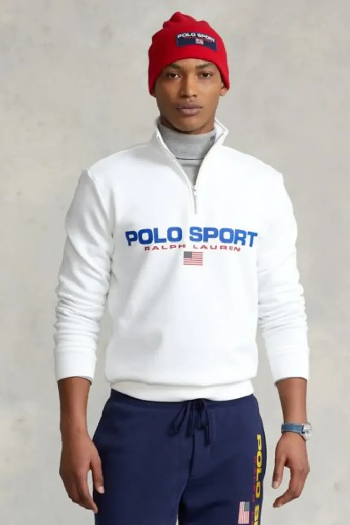 Ralph Lauren Polo Sport Shirt in 90s vintage sweatshirt style