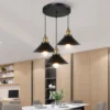 Vintage Chandelier Industrial Retro Loft 3 Heads Hanging Light Highquality Black Gold Pendant Lamp Creative Indoor 1