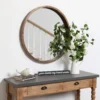 kf S2f80e10a40b44866b316542dae8e3b3e8 Kate and Laurel Hutton Round Decorative Wood Frame Wall Mirror 30 Inch Diameter Natural Rustic mirrors