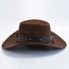 kf S49f77788daed488fa0a0eafd57b6e3b4S New Artificial Suede Western Cowboy Hats Vintage Big edge Gentleman Cowgirl Jazz Hat Holidays Party Cosplay