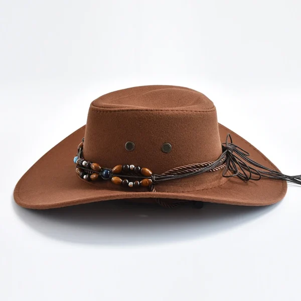 kf S9ac95bf6e0c647d7a47b63cf026641786 Vintage Big edge Western Cowboy Hats for Men Women Artificial Suede Gentleman Cowgirl Jazz Hat Sombrero