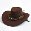 kf S9eabf62a973946f9adb01896f9fbdc769 Vintage Big edge Western Cowboy Hats for Men Women Artificial Suede Gentleman Cowgirl Jazz Hat Sombrero