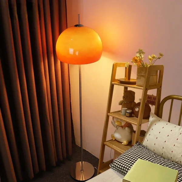 kf Sa62c46e6d1cc439b8f8051cfbb8a8cc8L LED Living Room Retro Glass Table Lamp Gradient Orange Bauhaus Mushroom Floor Lamp Living Room Bedroom