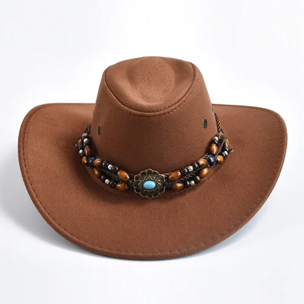 kf Sbf3528e212bd4baba174e59b027d6272G Vintage Big edge Western Cowboy Hats for Men Women Artificial Suede Gentleman Cowgirl Jazz Hat Sombrero